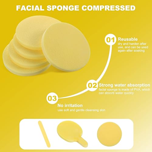 Miniatura 6 de 100 diademas faciales desechables, para maquillaje, diademas de spa faciales ajustables, diademas de spa faciales, diademas elásticas con esponja