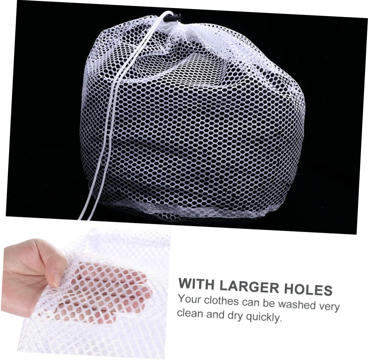 CHILDWEET 8pcs Mesh Laundry Bags Drawstring Closure for Clothes Toys and Travel Storage for Camping and Home Use