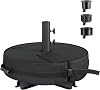 SONGMICS Umbrella Base, Round Patio Umbrella Stand, Sand Fillable Bag 66 lb, for 5-10 ft Umbrellas, Heavy-Duty, for Poles of Different Diameters, Oudoor Beach Lawn, Black UGUB0041B01
