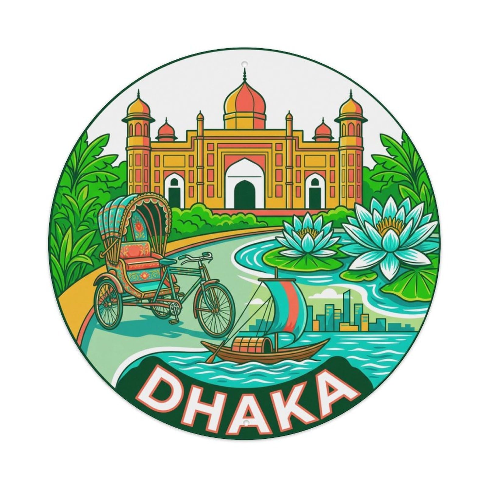 Vintage Travel Bangladesh Dhaka Metal Tin Sign
