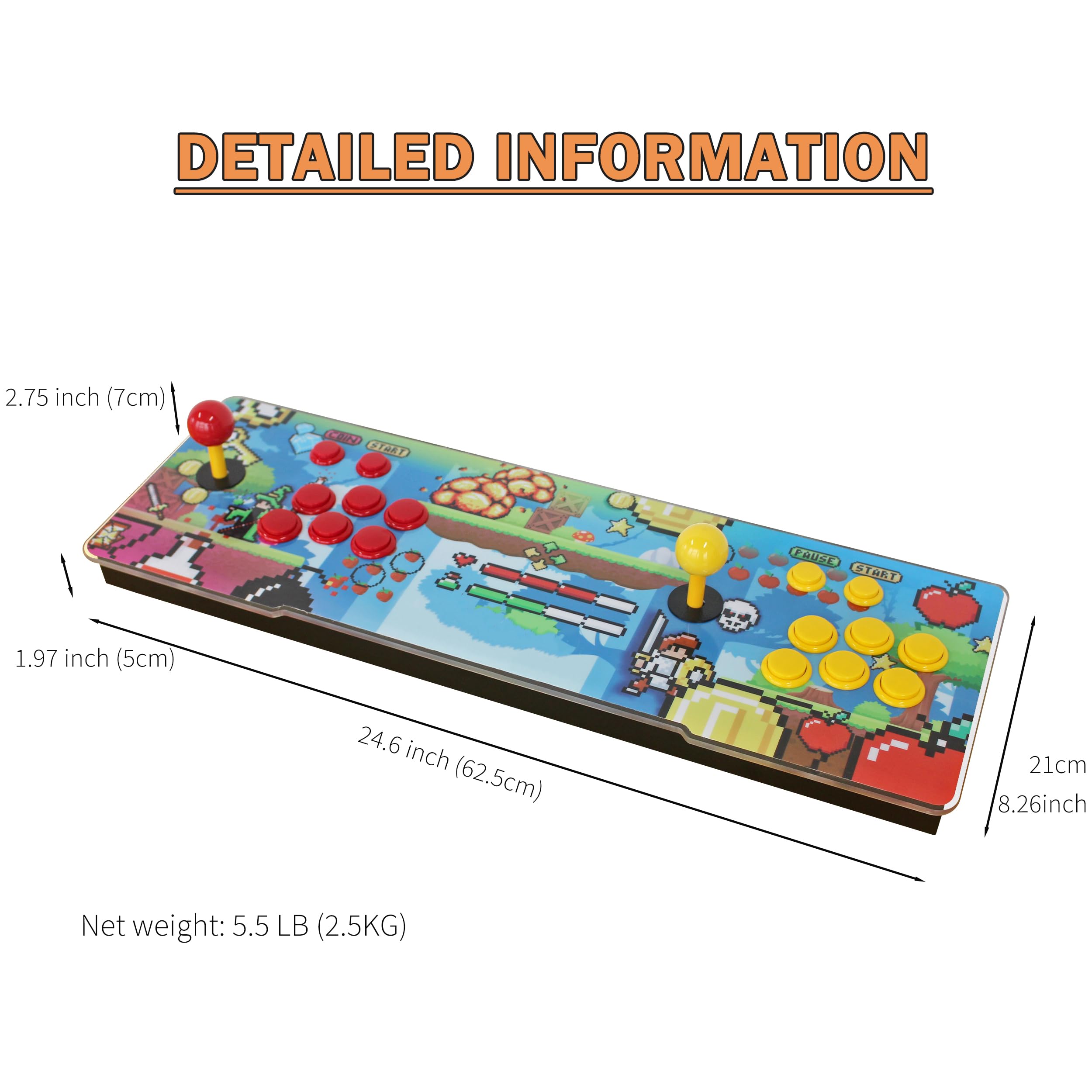 26800 w 1 pudełko retro zręcznościowa konsola do gier, obsługa maszyny do gier wideo 1280 x 720 do projektora PC 4K TV 4 graczy do gier 3D, funkcja wyszukiwania Zapisz Usuń, lista ulubionych (26800