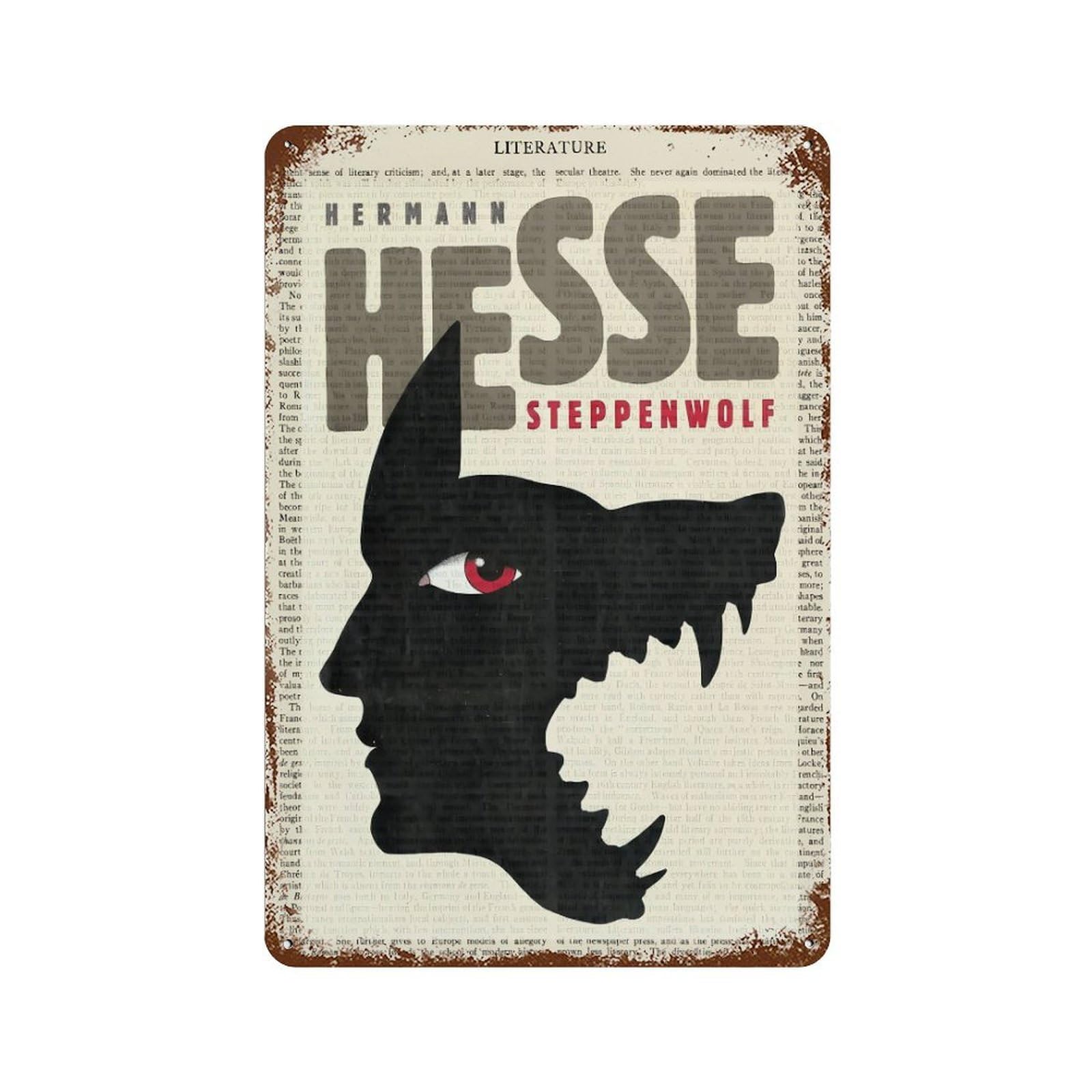 xiaoxiaoshen Hermann Hesse Steppenwolf Wall Decor Art Metal Tin Poster Modern Home Decor Art Home Bar Shop Decorations Vintage Sign 30x20cm