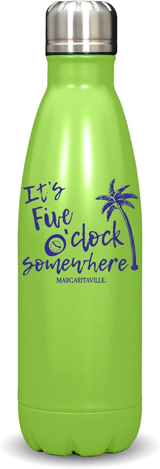 Margaritaville Double Walled Vacuum Insulated Stainless Steel Tumbler, Holds 17-ounces, Keeps Beverages Cold or Hot, Ideal for Drinking Water, Wine, Coffee, Cocktails, Makes for an Ideal Gift for Parrot Head Fans