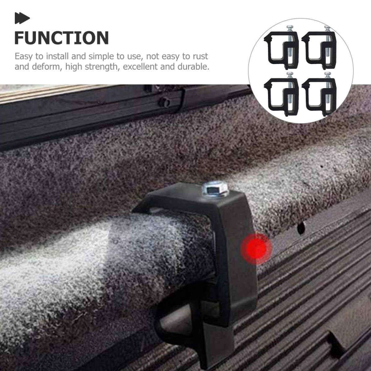 Pinces de Fixation pour Hard-Top de Pick-Up en Alliage d'Aluminium, Lot de 4, Accessoires pour Aventures en Plein Air et Camping-Car