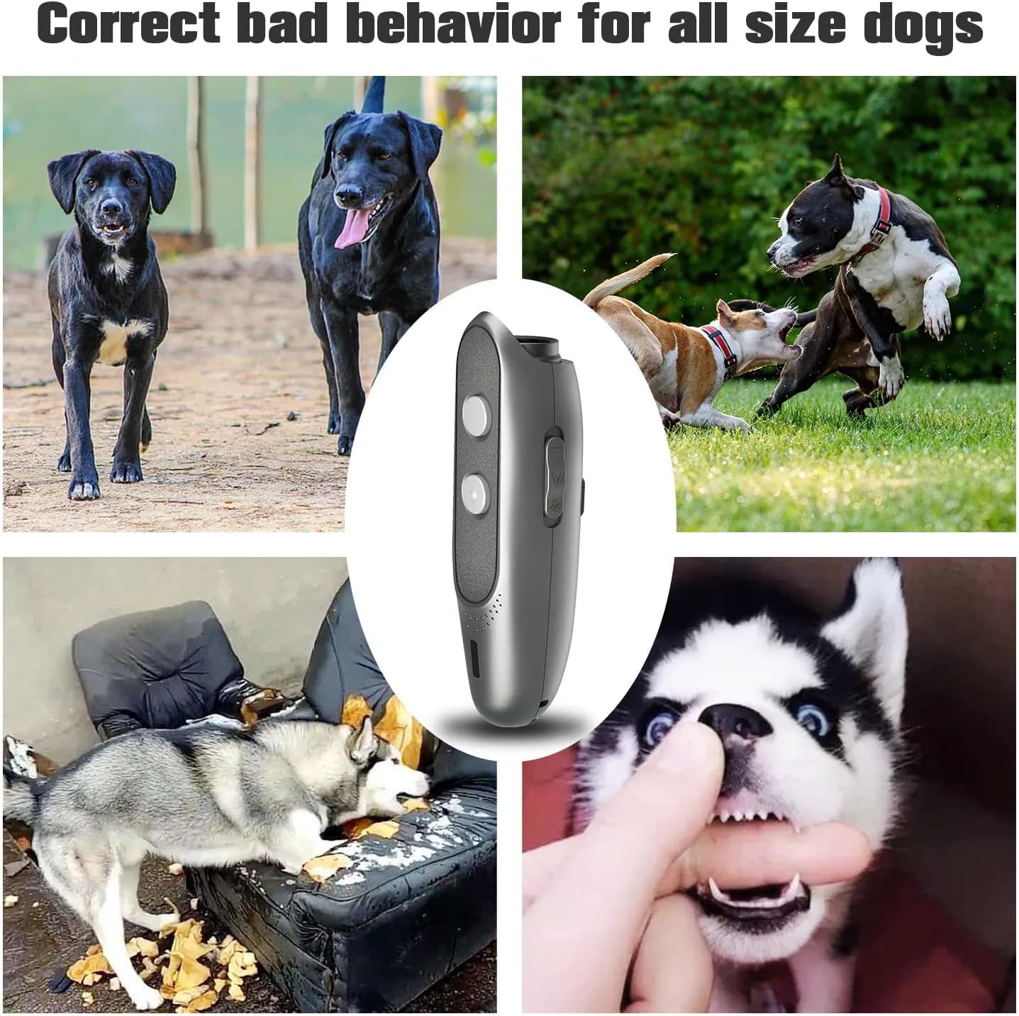 Dispositivo antiabbaio ad ultrasuoni, dispositivi deterrenti per Cani a 3 frequenze, Dispositivo di Controllo Automatico dell'abbaio da 16,4 Piedi, dispositivi di Controllo dell'addestrament