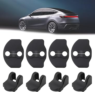 Door Lock Protector Cover 2023-2025 Tesla Model 3 & Model Y Juniper Accessories Door Striker Latch Stopper Cover, No Tape Needed