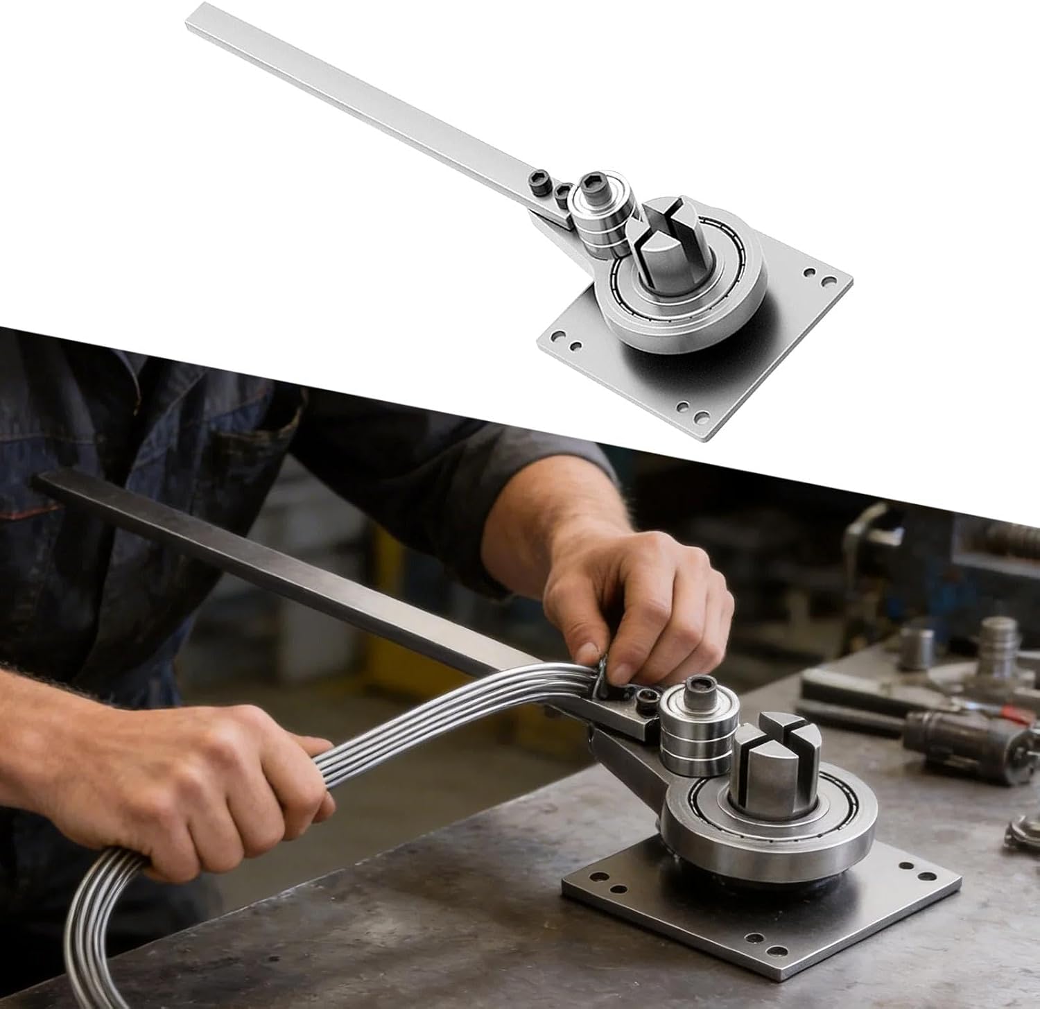 Flat Bar Bender DIY Steel Bar Bending Machine Copper Aluminum Hand Bender Flat Iron Bending Tool