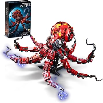 Ideas Mechanical Octopus Building Sets for Adult,Compatible with major brands Ocean Animal Collection Toy Home or Office Decor for Adults STEM Building Gift for Teens Boys & Girls 8-16 882pcs