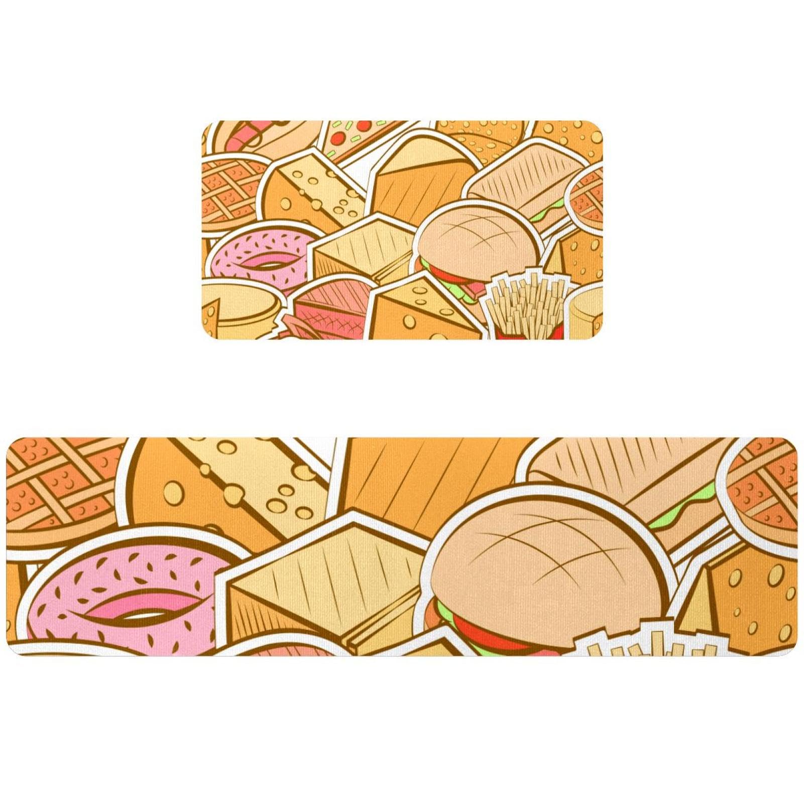 Tapis de cuisine lavable antidérapant lot de 2 motif fromage