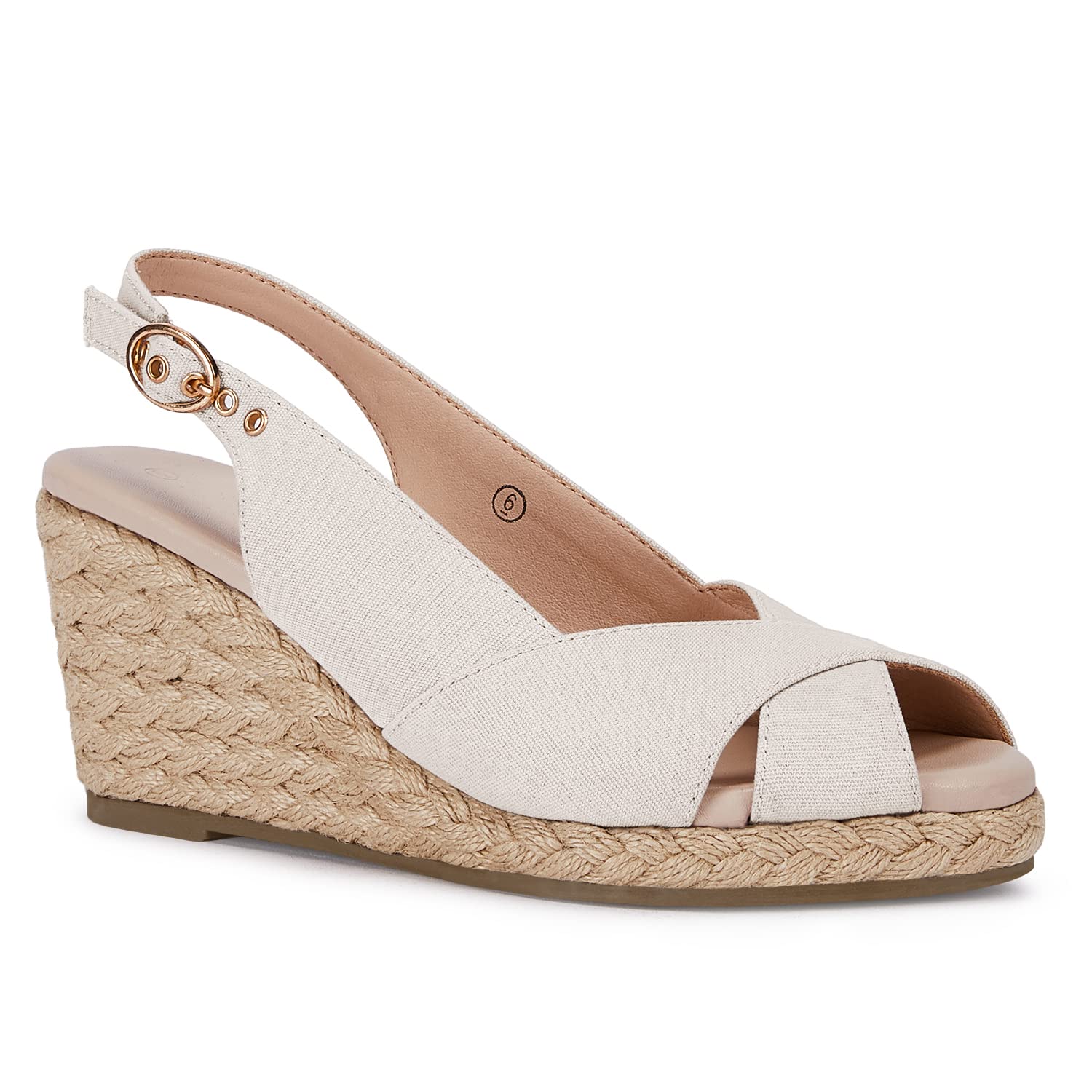 gihubafuil Women's Platform Wedges Sandals Open Toe Buckle Slingback Espadrilles Cross Band Slip-on High Heels