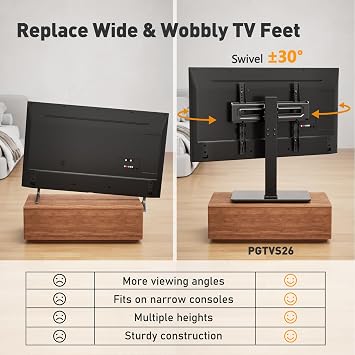 PERLESMITH Universal TV Legs for 22-70 Inch TVs Holds up to 110lbs