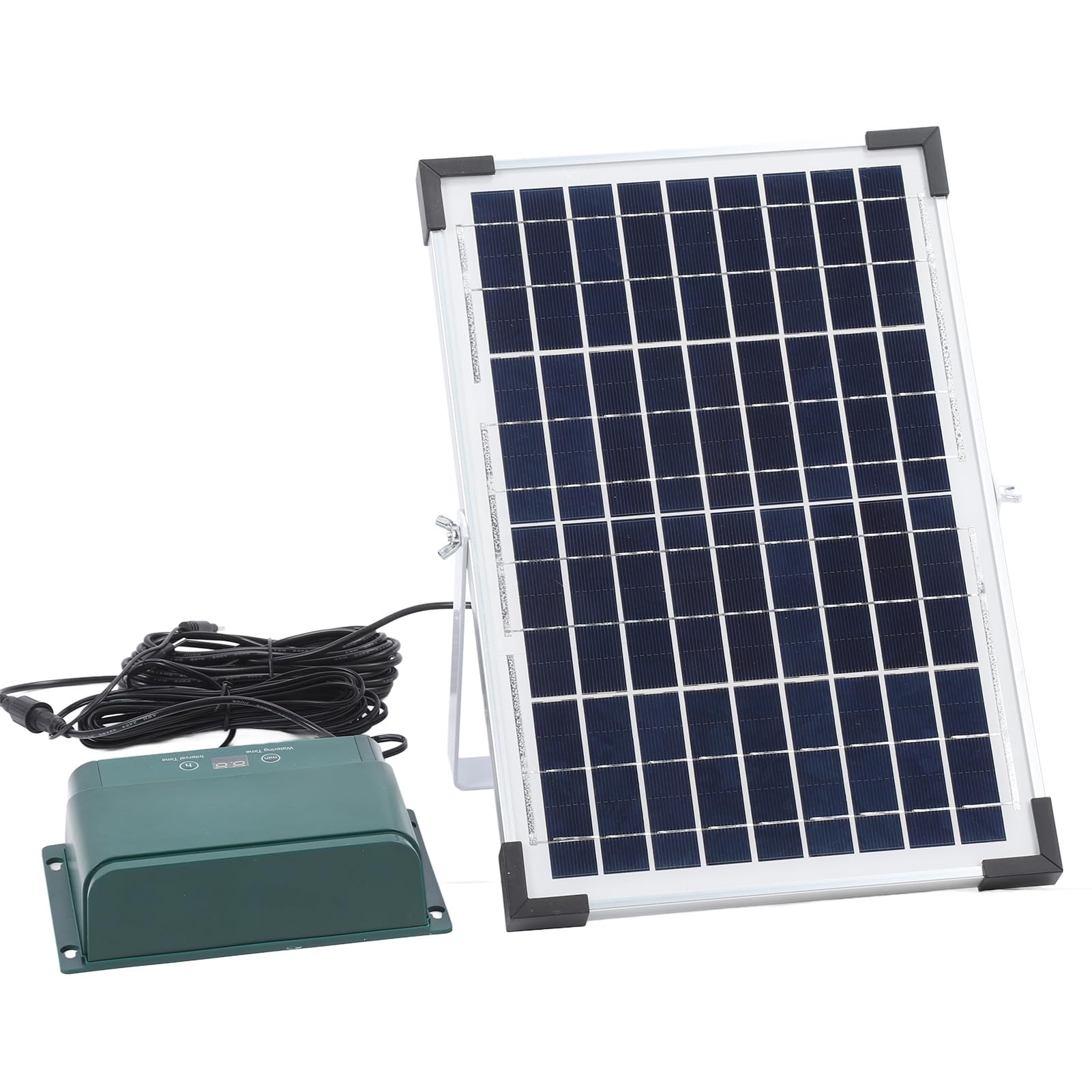 Kit di Irrigazione Solare a Goccia, Pannello Solare Regolabile Impermeabile 18V 10W di Irrigazione Automatica con Timer e Sensore di Livello Dell'acqua, per Interni Ed Esterni,