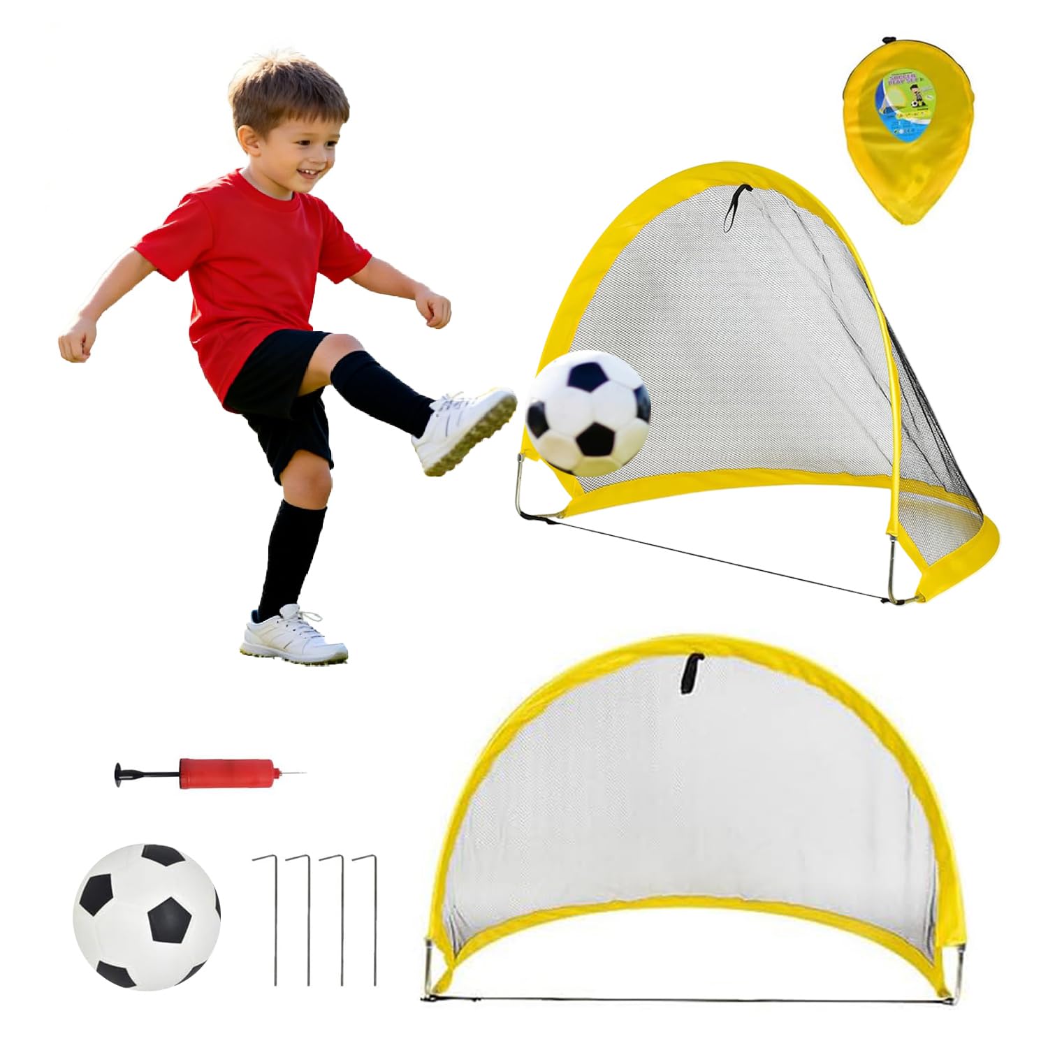 KIDS FOOTBALL Goal Large 68CM Folding pop up SOCCER GARDEN GOAL POST NET Football Goal Post Net Kids Training Soccer