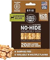 Vista 16 de Earth Animal No Hide Stix - Palitos masticables sin cuero de larga duración para perros pequeños, sabor a carne de res - Paquete de valor de 20