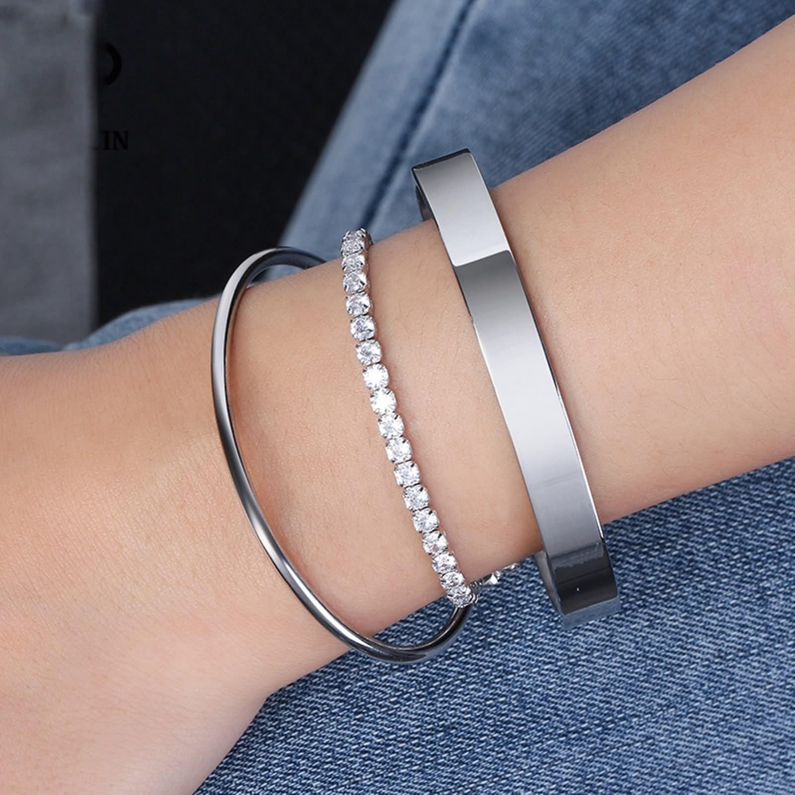 Pulseras Mejor Amiga Mujer, Pulsera Dijes Mujer, Pulseras Tenis Mujer, Pulsera Amistad Forma Redonda Blanca, Plata Ley circonita cúbica
