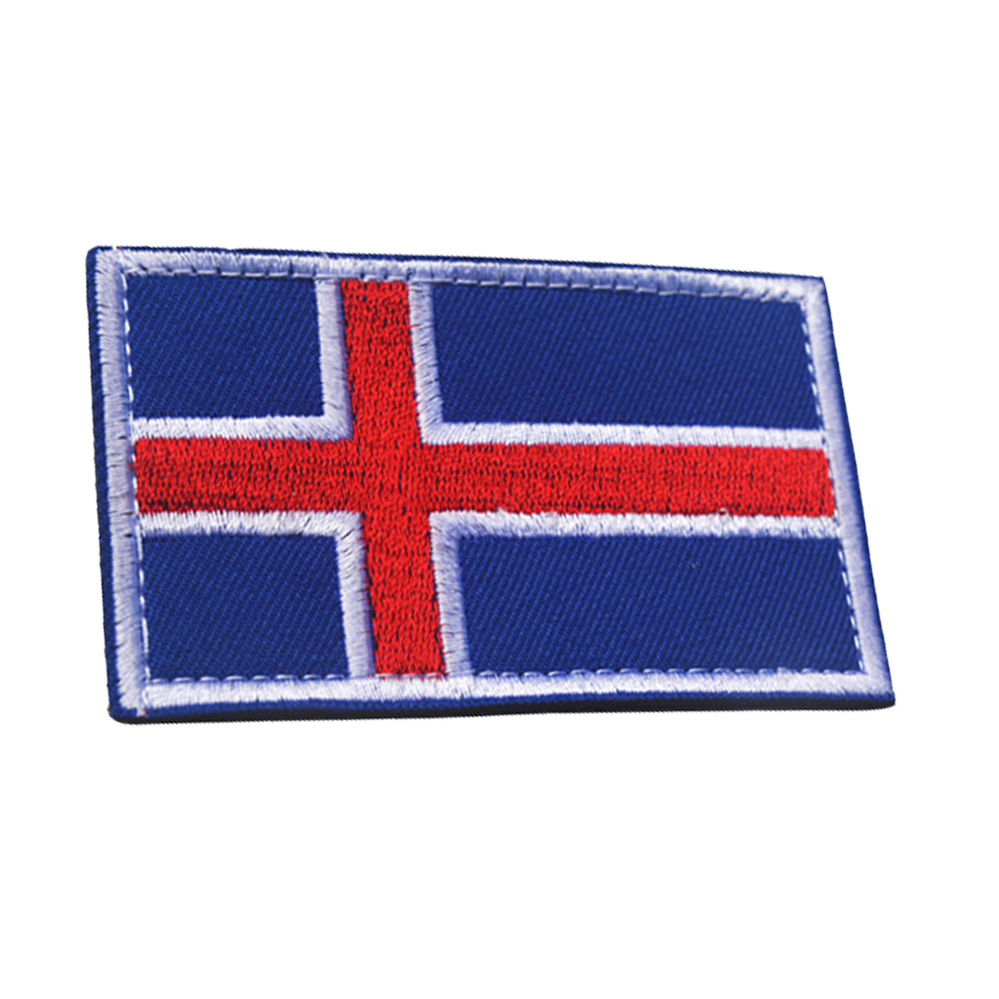 Iceland Flag Patch Embroidered Iron On Sew On Patch - Emblem Tactical Military Morale Funny Patches Badges Appliques with Fastener Hook and Loop Backing