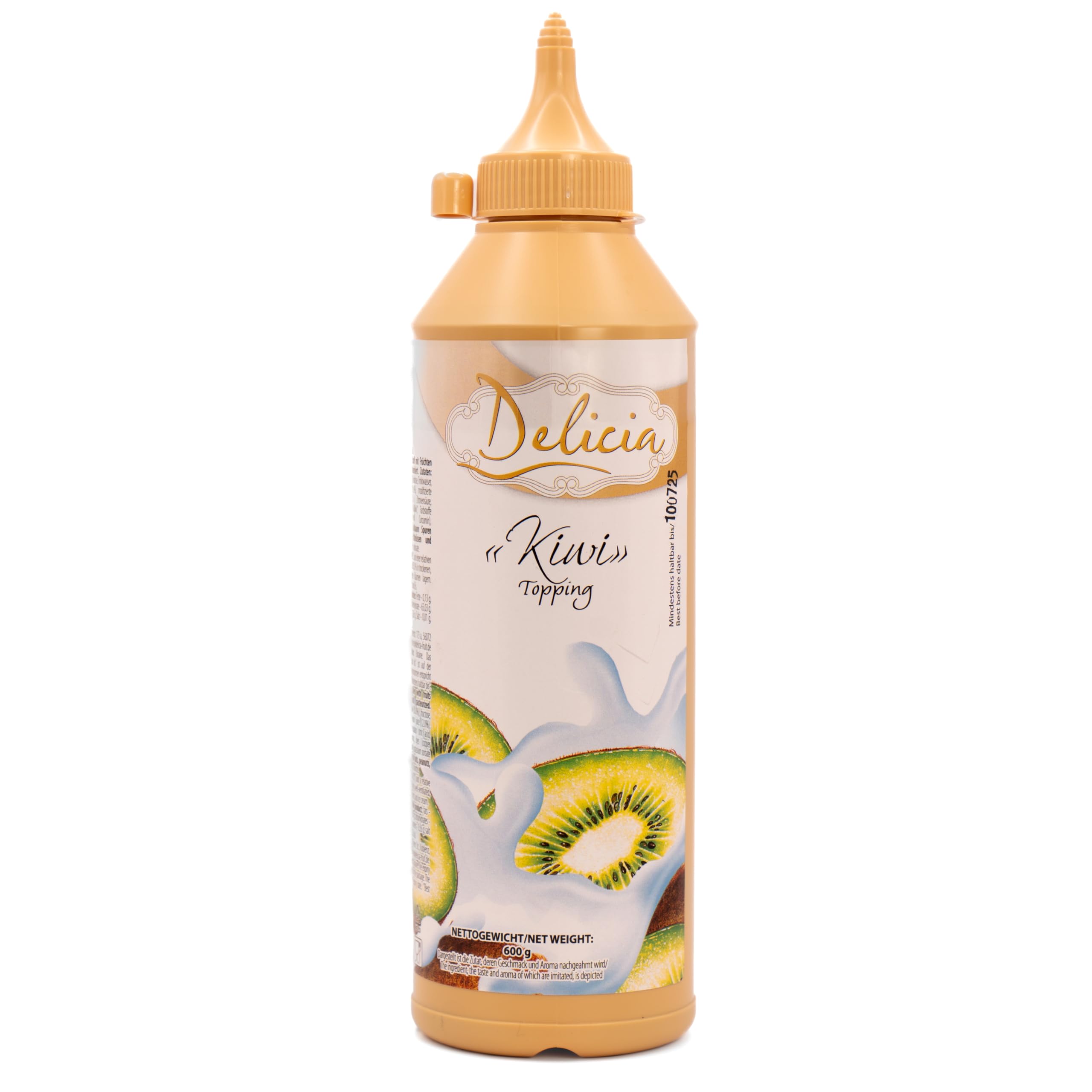 "Kiwi" Dessertsauce | Verführerischer Topping in einer 600g - Flasche | Delicia Dessertsoße - Vielseitige Verwendung - Entfalten Sie Ihre Kreativität