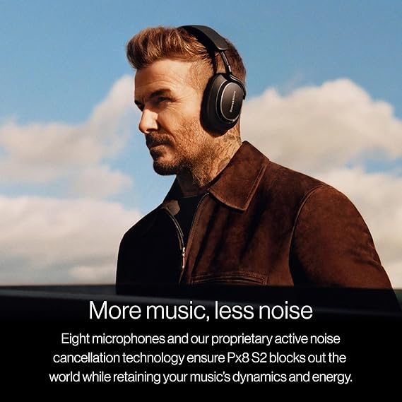 Bowers & Wilkins Px8 S2 Wireless Over-Ear Headphones, Warm Stone, Bluetooth Headphones with Active Noise Cancelling, Hi-Res Audio, 30 Hours of Playtime, USB-C 15-Min Quick Charging