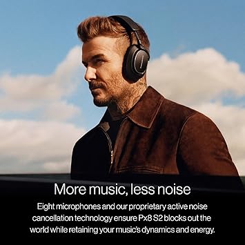 Bowers & Wilkins Px8 S2 Wireless Over-Ear Headphones, Warm Stone, Bluetooth Headphones with Active Noise Cancelling, Hi-Res Audio, 30 Hours of Playtime, USB-C 15-Min Quick Charging