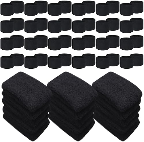 72 muñequeras para niños, bandas de sudor de algodón a granel, pulseras para fanáticos deportivos, pulseras deportivas para niños, bandas para el