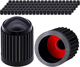 YTM 100 PCS Universal Tyre Air Valve Caps – Rubber O-Ring Seal, Anti-Leak Dust Cover – Suitable for Car, Bike, Truck, Scooter, Motorcycle – Black Stem Covers