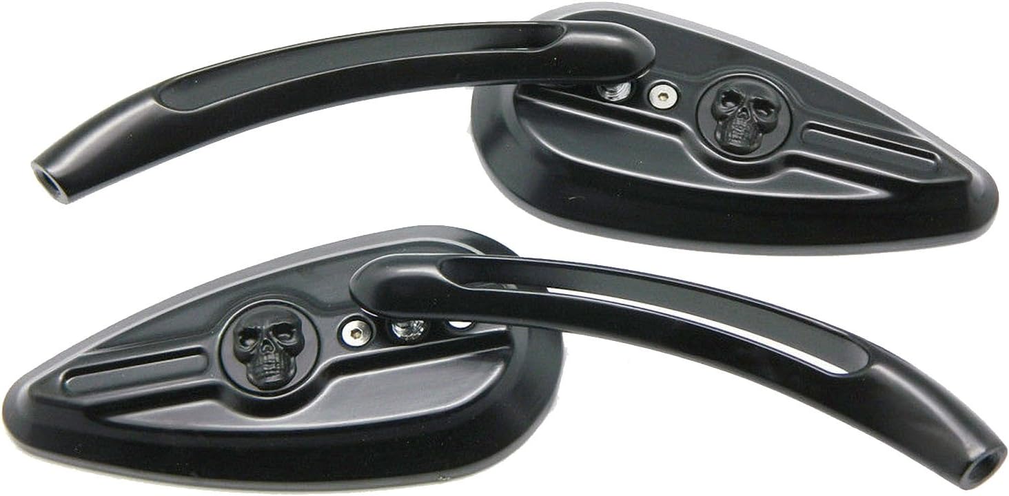 CNC Black 3D Skull Tear Drop Motorcycle Mirrors for 2011 Harley-Davidson Street Glide FLHX