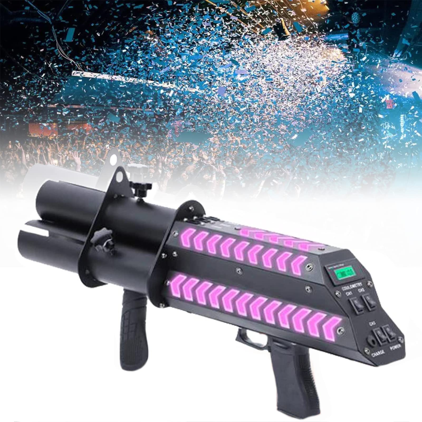 Lanceur de confettis lumineux avec 3 têtes rechargeables et lavables