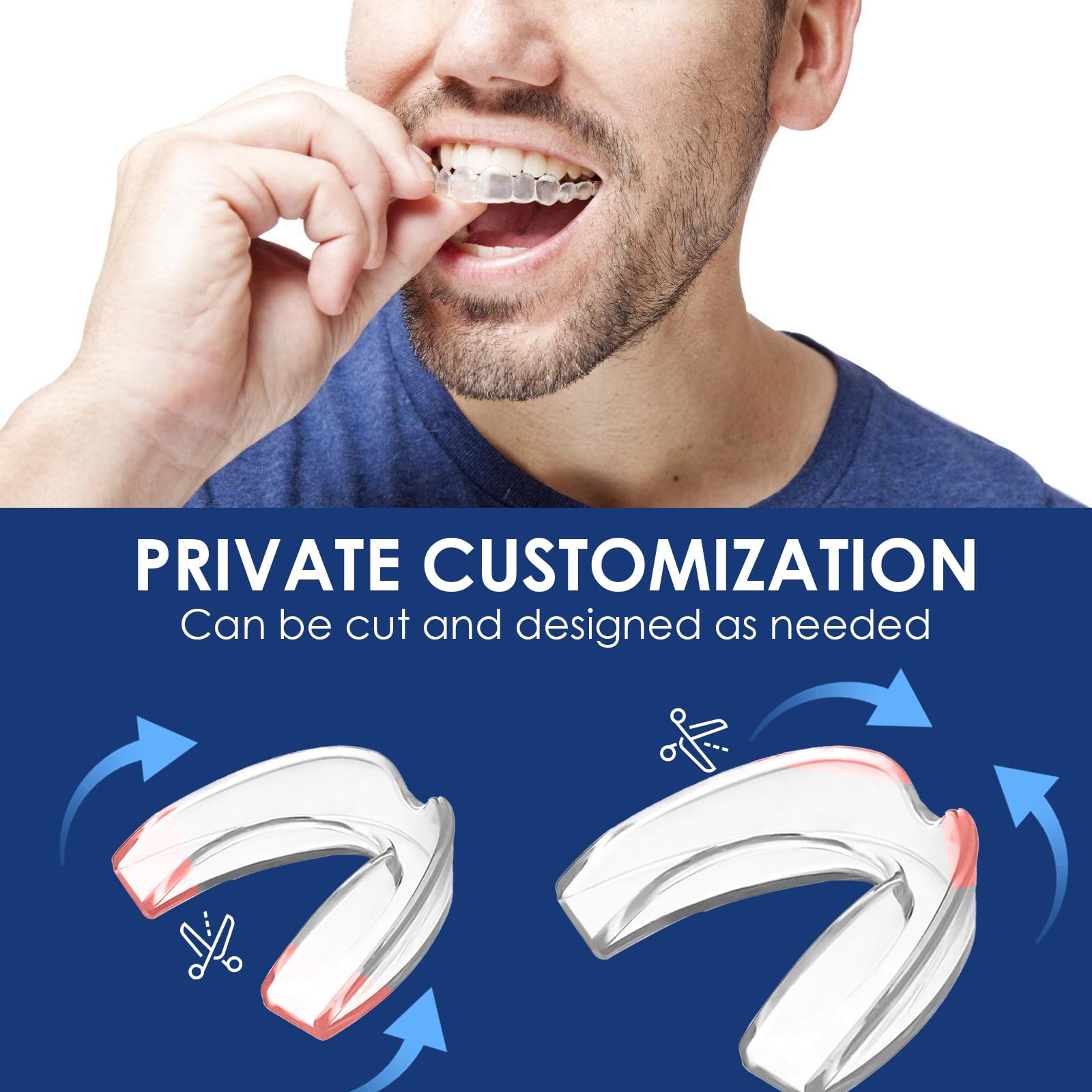 Ferula Descarga Bruxismo 4 Piezas Kit Protección Dental Reutilizables Protector Dental para Rechinar Dientes