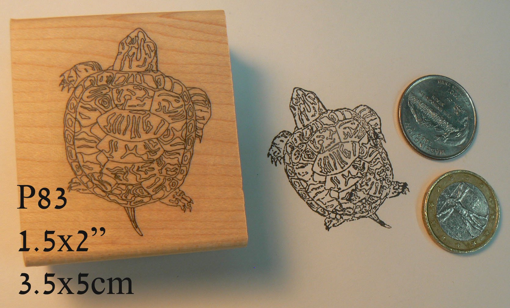 P83 Small Turtle Rubber Stamp
