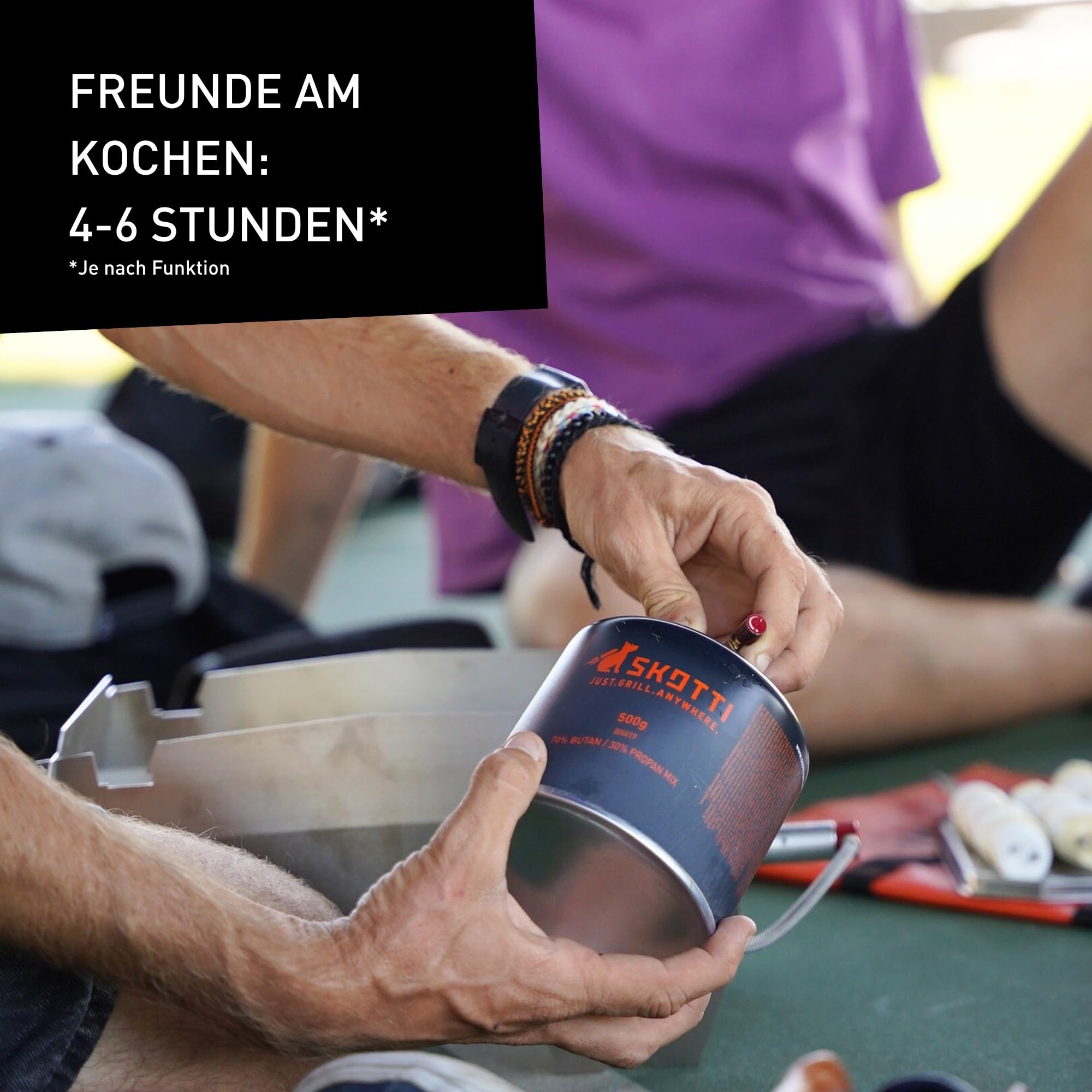 SKOTTI Gaskartusche, EN 417 Gaskartusche mit Protan-Butan Gemisch, Ideal für Gasgrills und Campingkocher mit EN 417 Schraubventil, Gaskartuschen Grill, Camping Grill Gaskartusche