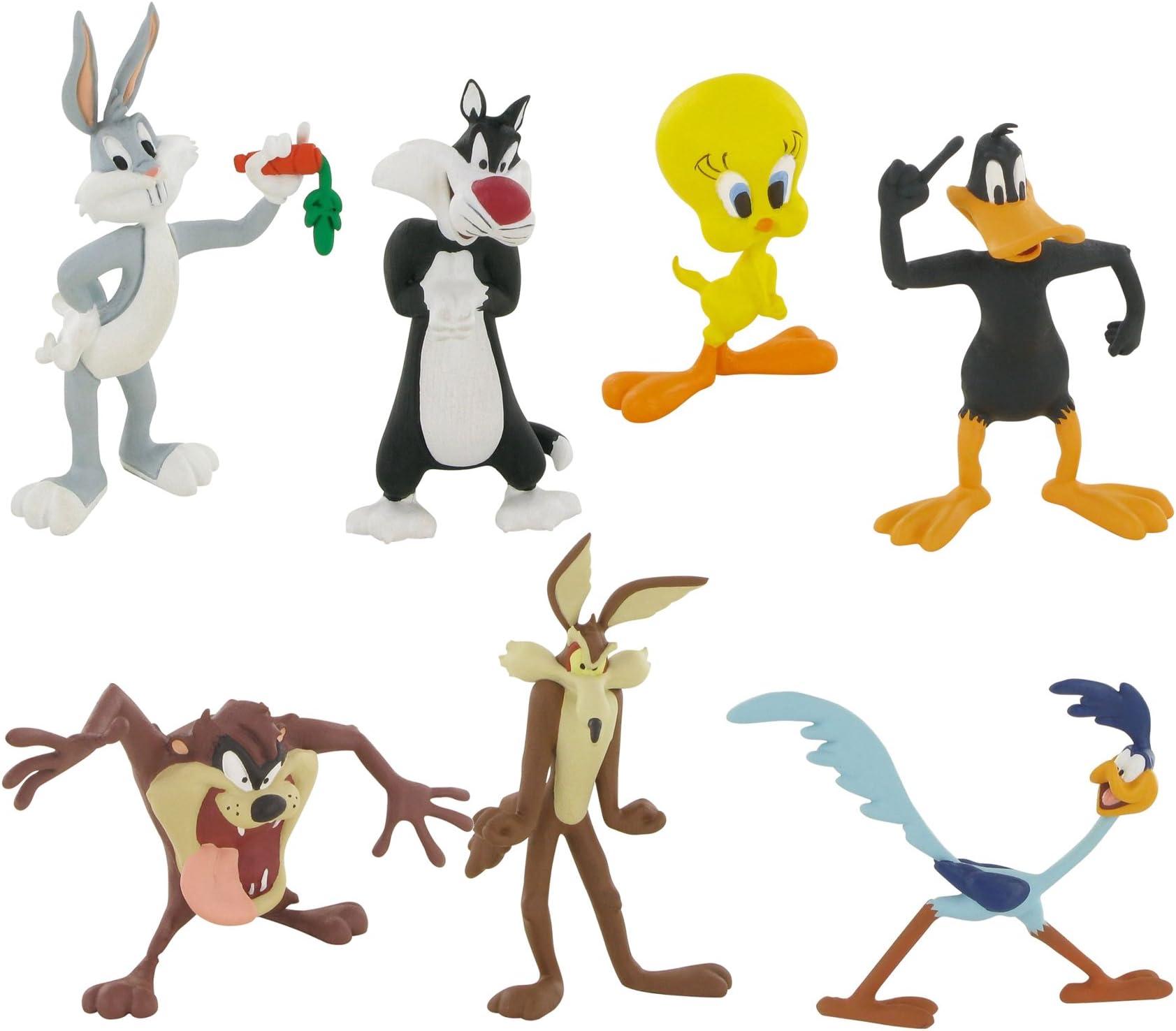 ComansiLot 7 Looney Tunes Figures - Bugs Bunny - Tweety - Duck Lucas - Wild - Coyote - Road Runner - Tazmania