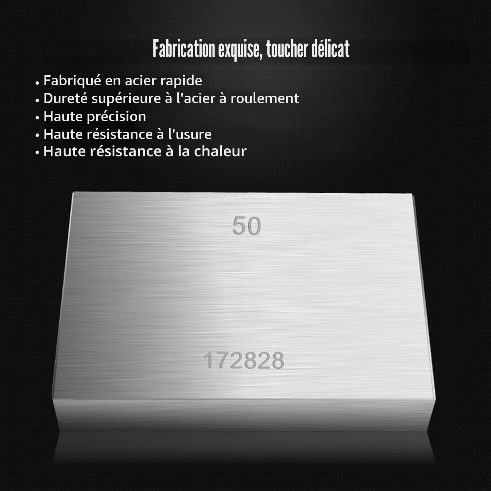 Lot de 32 blocs de mesure métriques en acier de haute précision pour tour de calibre 0 mesure 1,005-50 mm