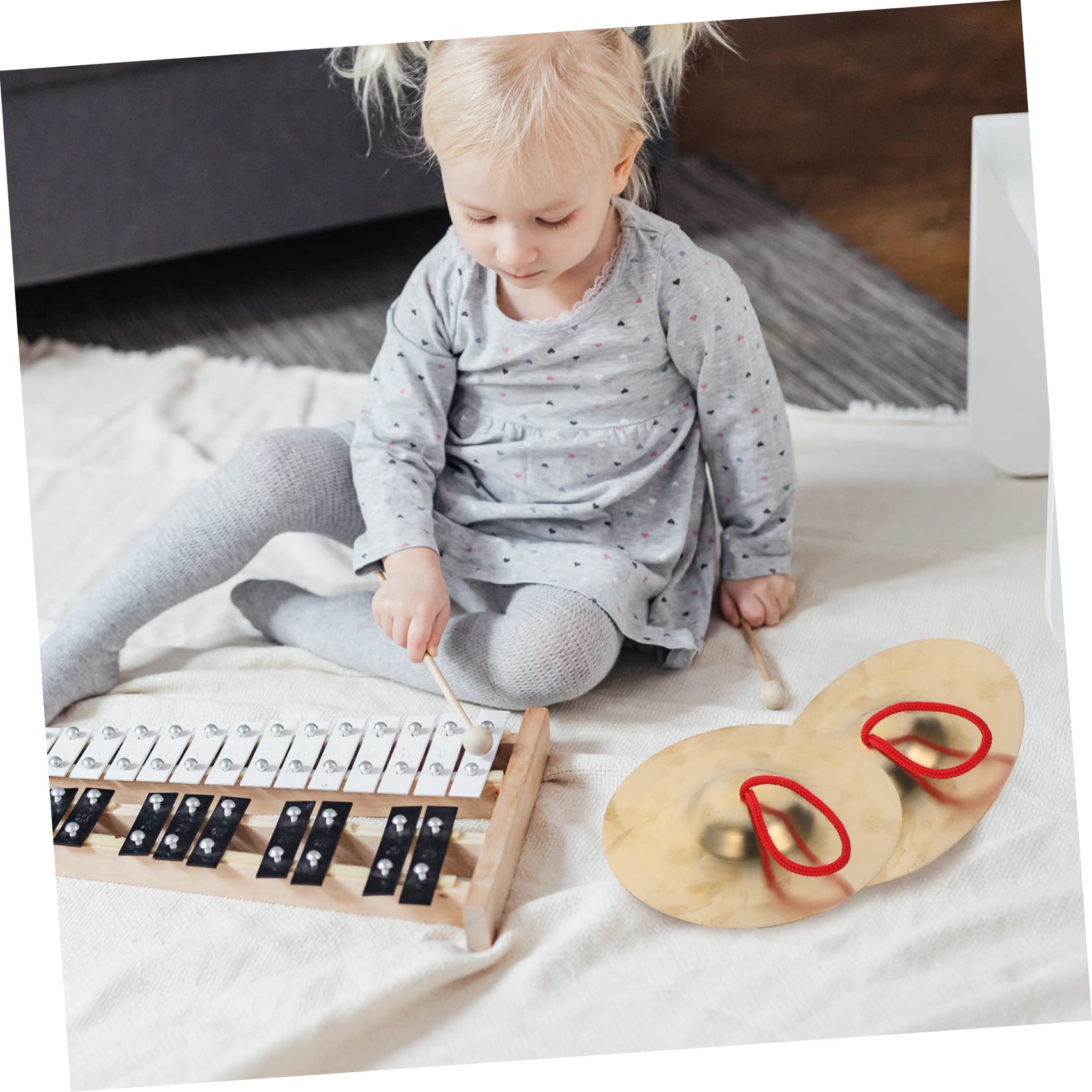 ifundom 1 Pair Hand Cymbals Percussion Instrument for Adults Easy to Clean and Use for Belly Dancing Music Education and Rhythm Development