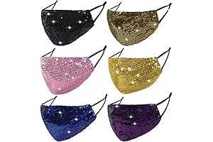 6 Pcs Bling Sequined Face Masks for Women