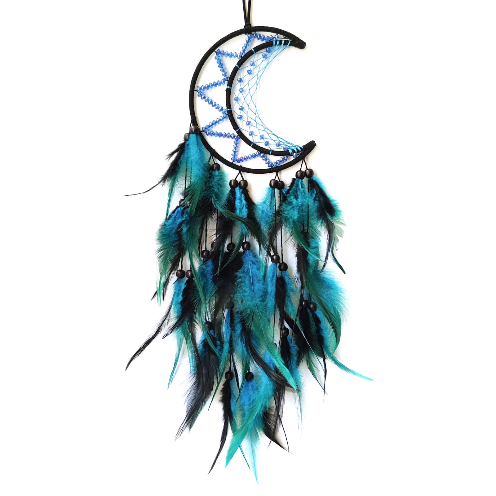 Donko Moon Dream Catcher Black and Blue Dream Catchers Wall Decor