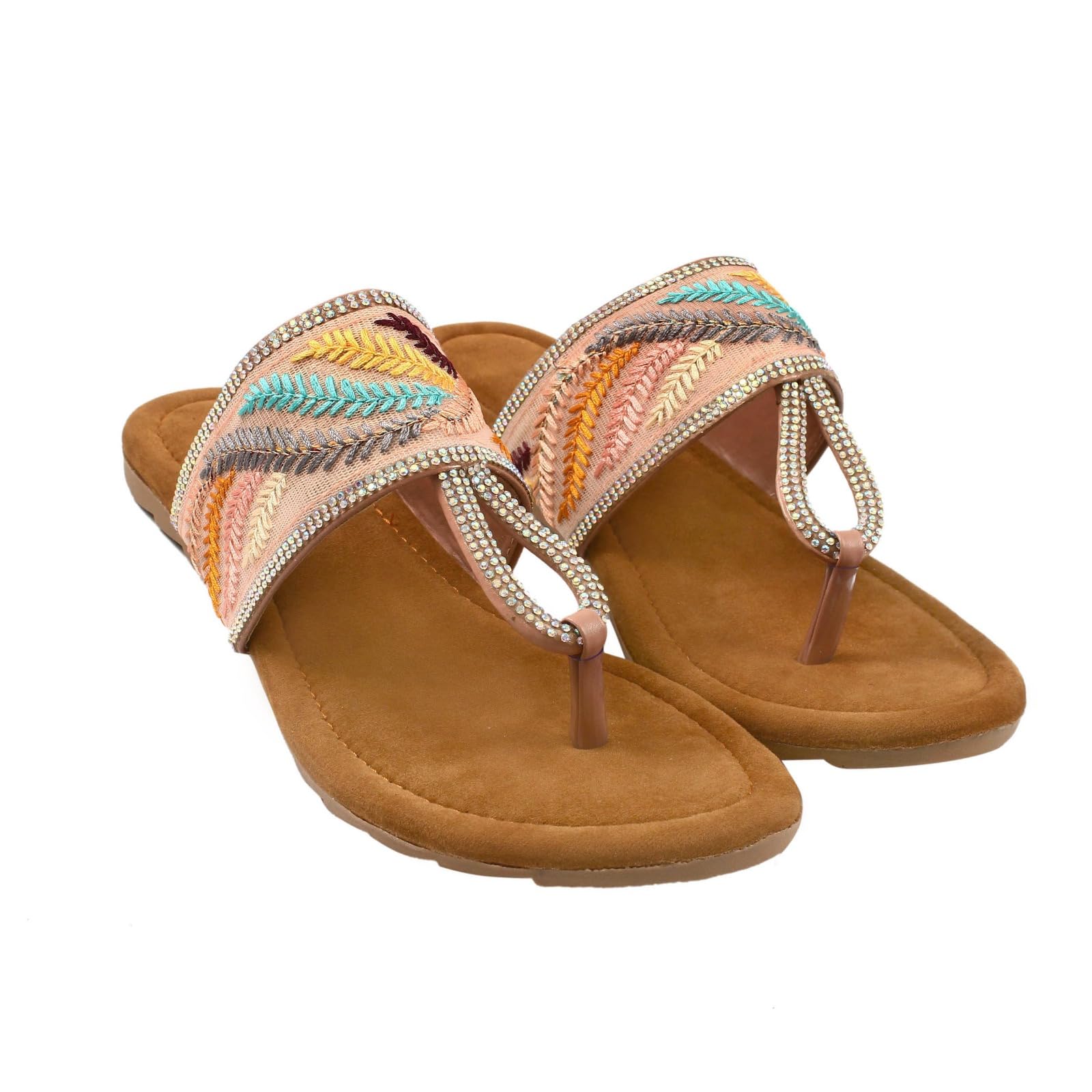 Soumya Arts Womens Casual Embroidered Fancy Chappal | Casual Fashion Chappal for Women (Pink, 9) (B0D6W52JBM) Amazon Price History, Amazon Price Tracker