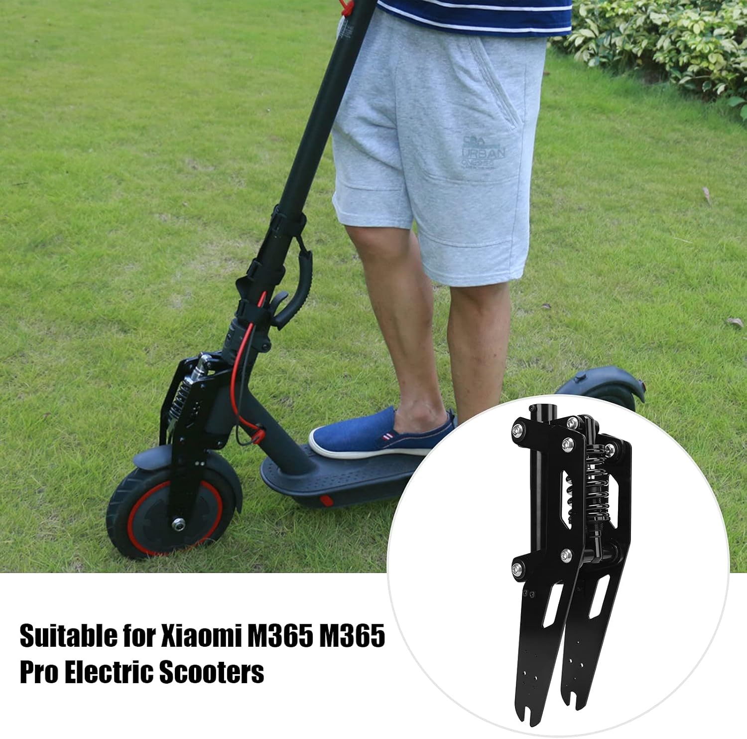 VBESTLIFE Electric Scooter Suspension Fork, Stainless Steel Front Fork Shock Absorption Kit Includes Mounting Accessories Fit for M365 M365 Pro
