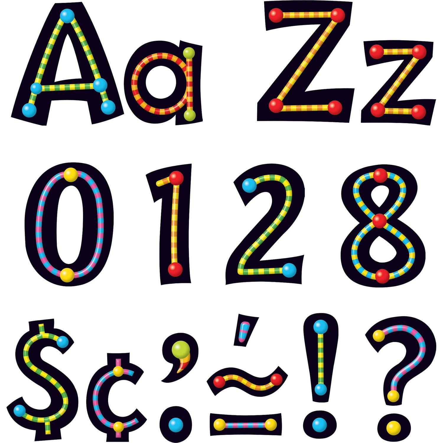TREND ENTERPRISES, INC. Alpha-Beads 4"" Playful Combo Ready Letters", Assorted (T-79755)