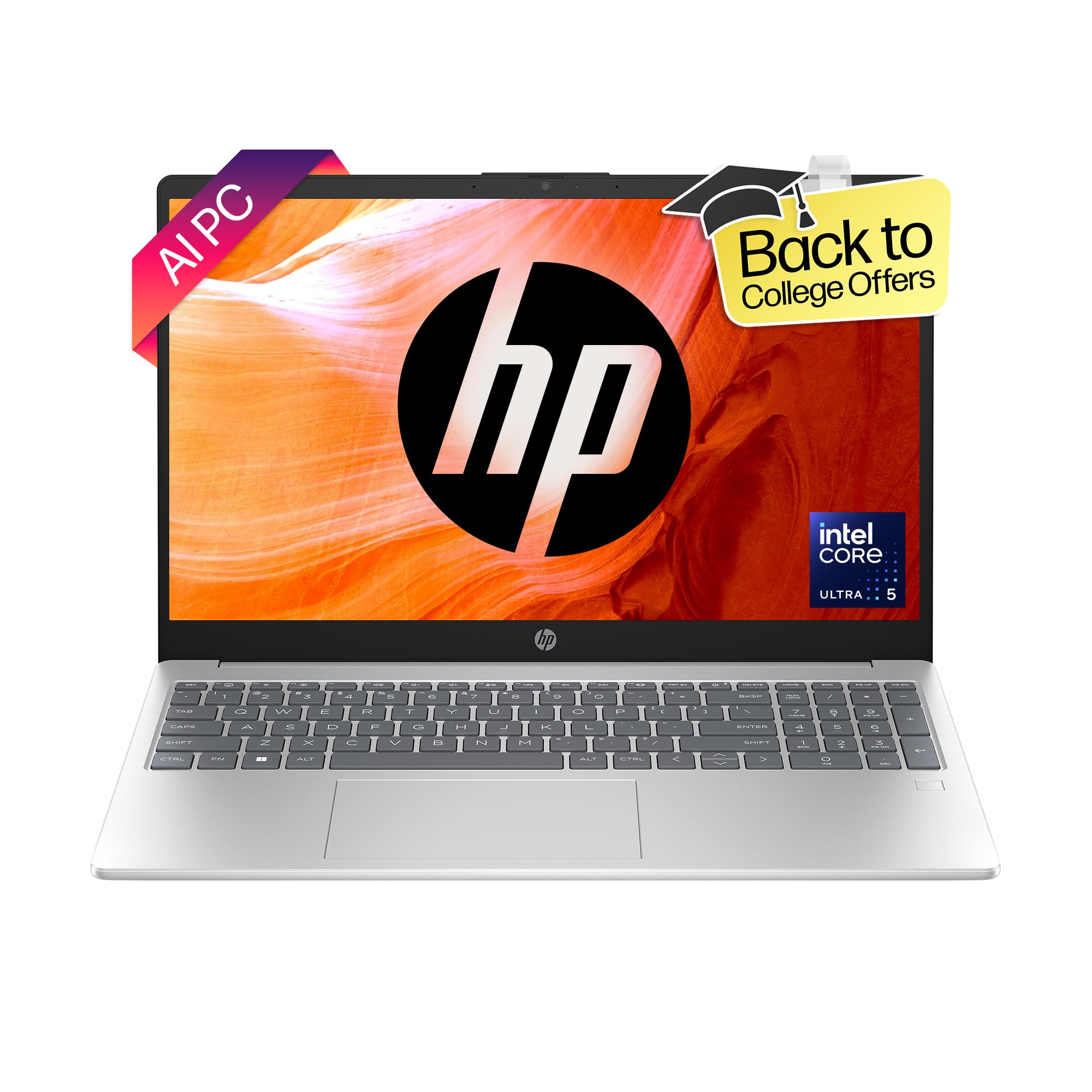 Refurbished) HP Laptop 15, Intel Core Ultra 5 125H, Enhanced by AI