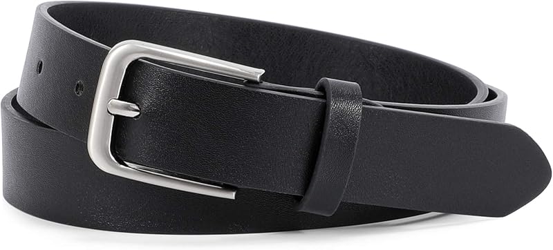 Women Casual Leather Belt for Jeans Pants, Fashion Ladies Waist Dress Belt