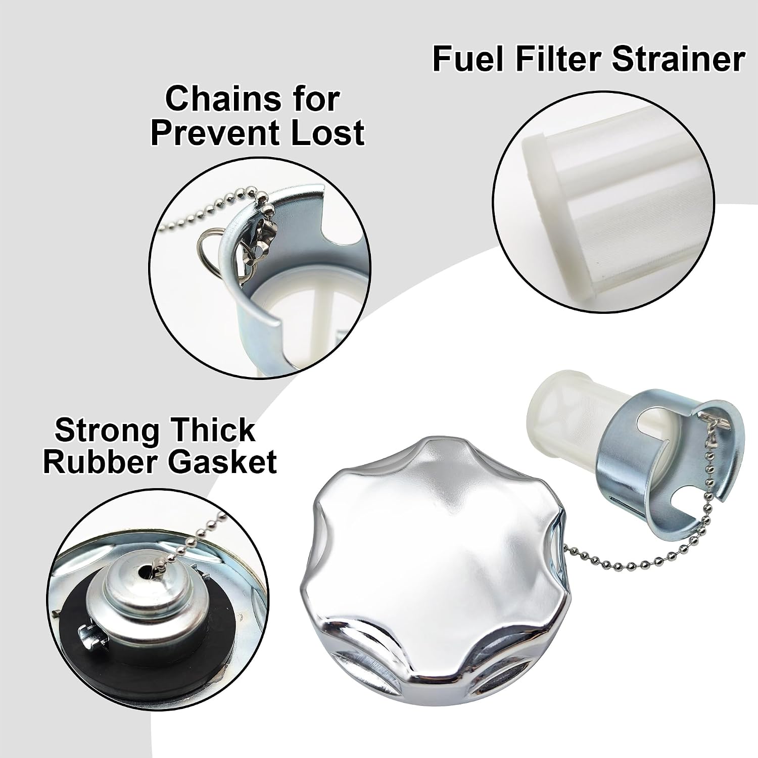 17620-Z4H-900 King Size Metal Gas Fuel Tank Cap for Honda GX160 270 GX390 4HP-13HP Coleman CT200U BT200X Mini bike Predator 212 196cc Engine w/Chain & Filter