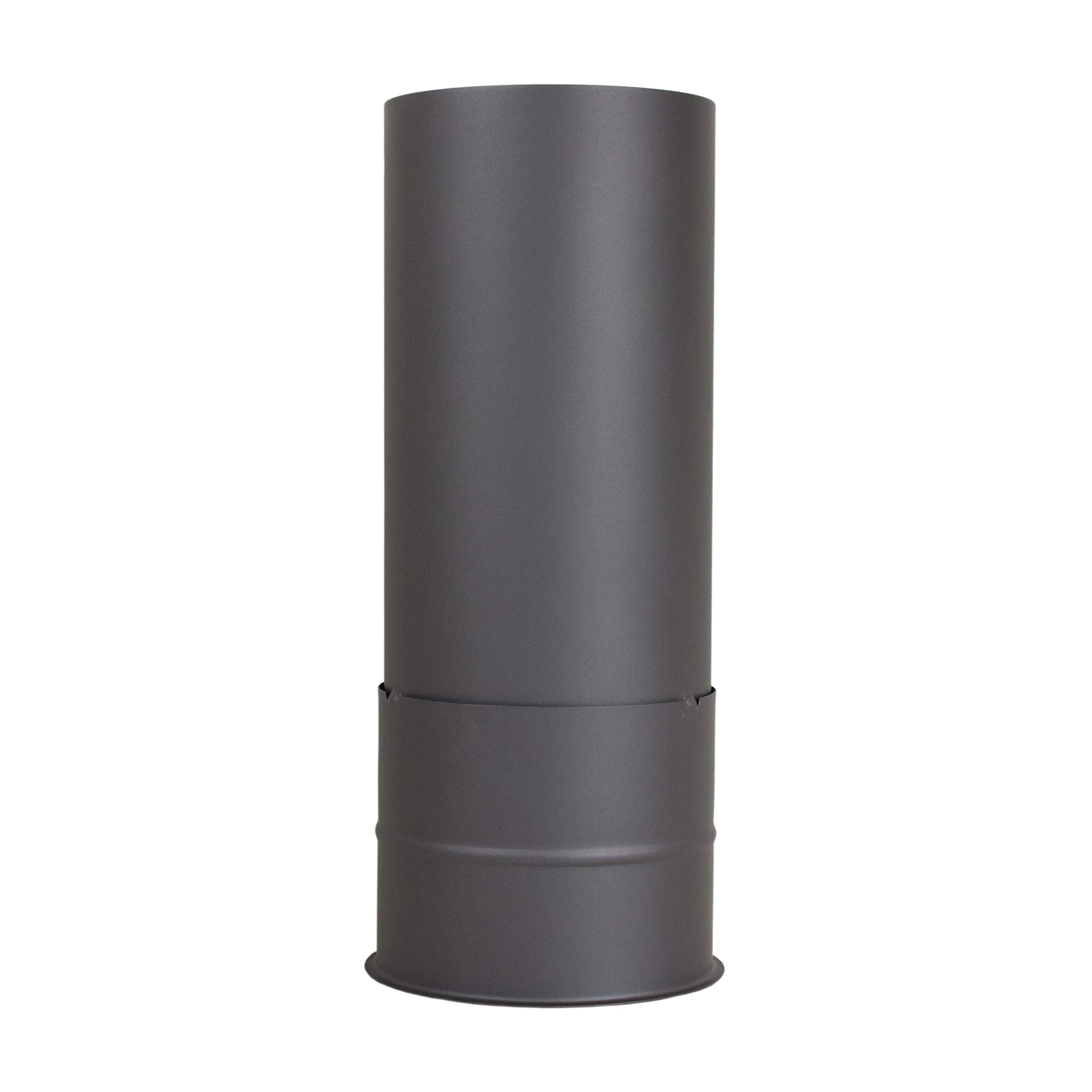 Prolunga Per Tubo Stufa Doppia Parete 150 Mm | Tubo Da Stufa A Legna, Rivestimento Murale, Lunghezza Totale 615 Mm, Acciaio 2 Mm