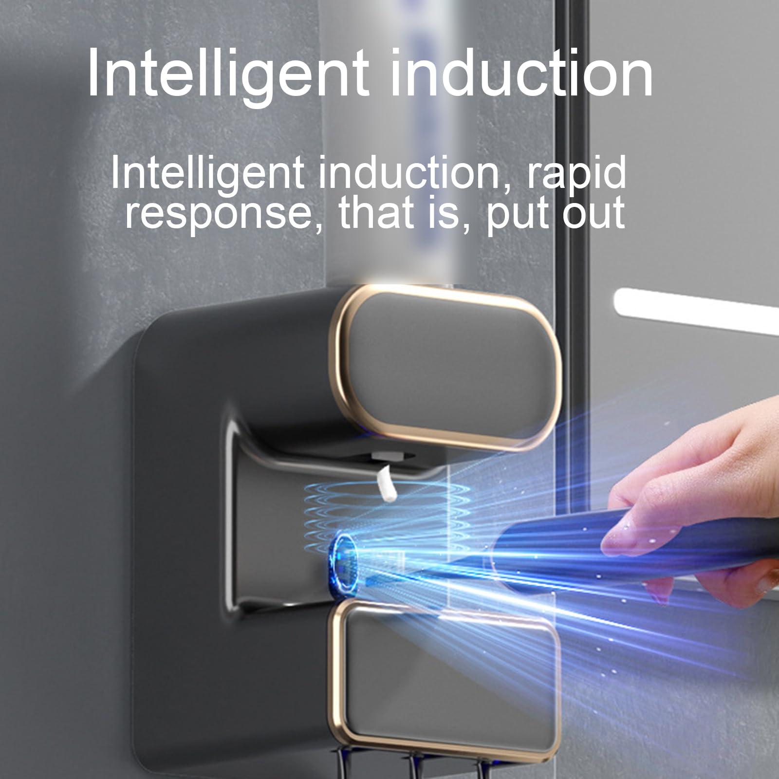 Dispensador automático de pasta de dientes, sensor automático montado en la pared, 3 ranuras para cepillo de dientes para baño e inodoro
