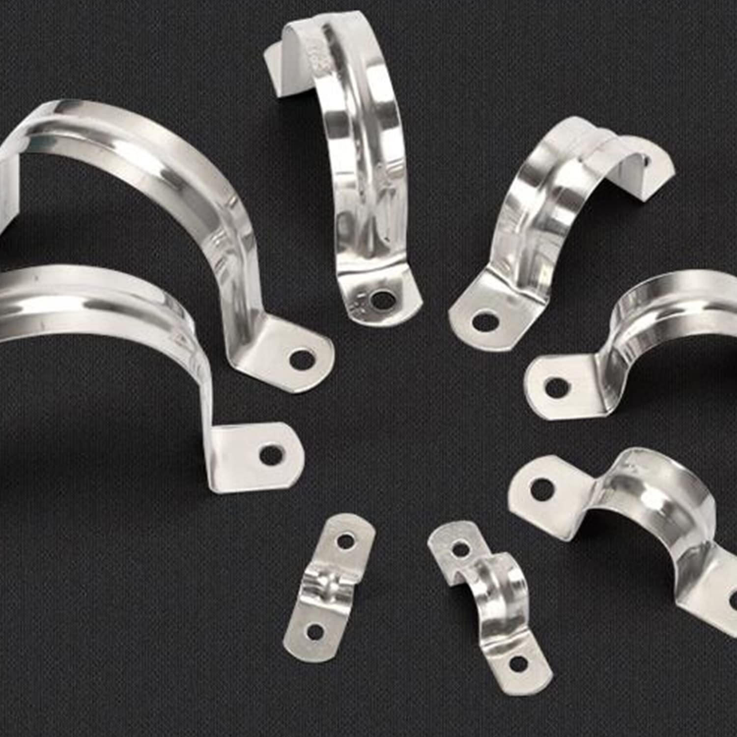 Sourcingmap® 12 mm diametro 304 in acciaio INOX a forma di U sella morsetto tubo fascetta 10PCS