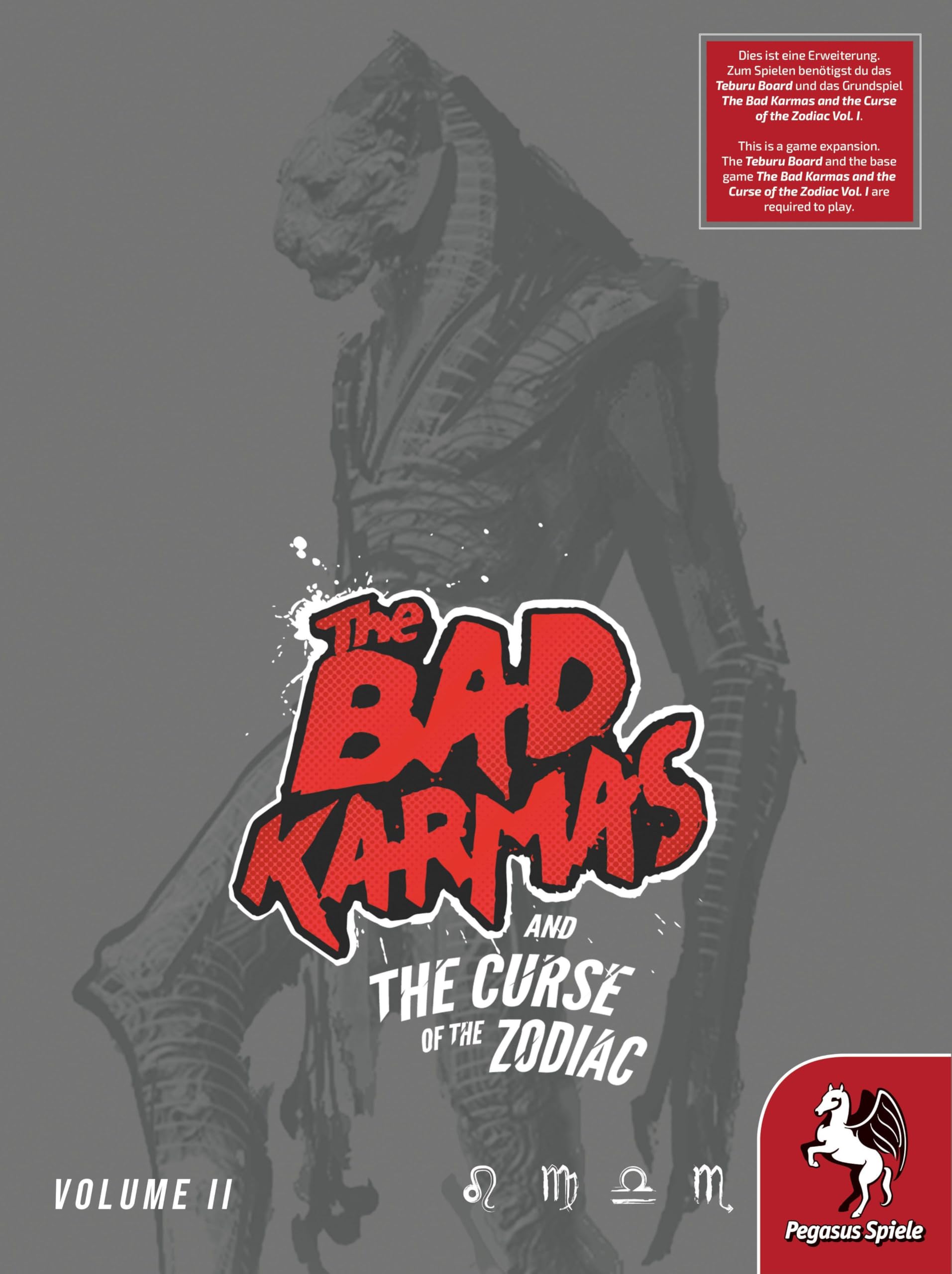 Teburu: The Bad Karmas and the Curse of the Zodiac Volume 2 Brettspiel-Erweiterung, ab 18 Jahren, Pegasus Spiele, 15,5 x 23,5 cm