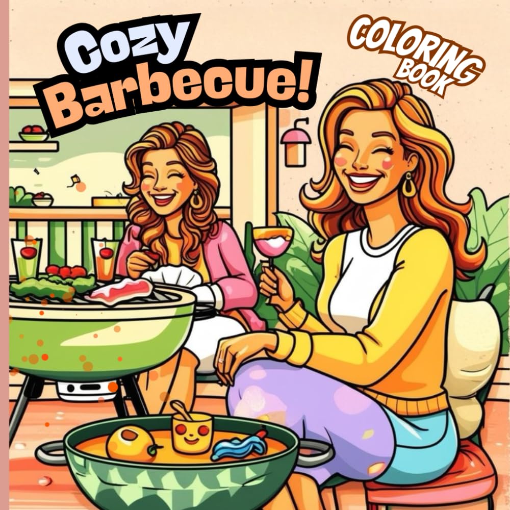 Cozy Barbecue Coloring Book: A Fun and Relaxing Grilling-Themed Coloring Book with Tasty Cookout Scenes, Outdoor Summer Vibes, and Backyard Party Fun