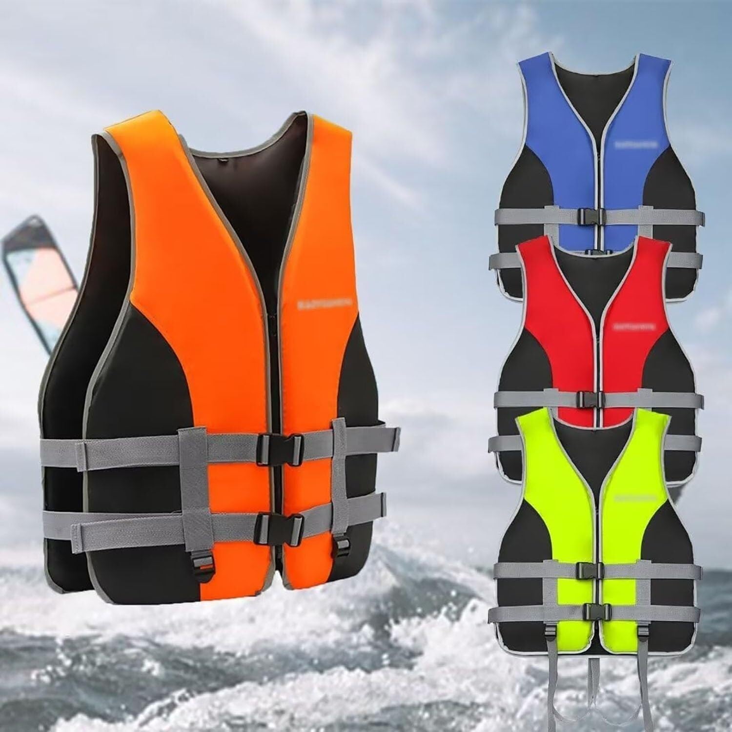 Chaqueta de surf con tira reflectante de silbato para 20-220 libras