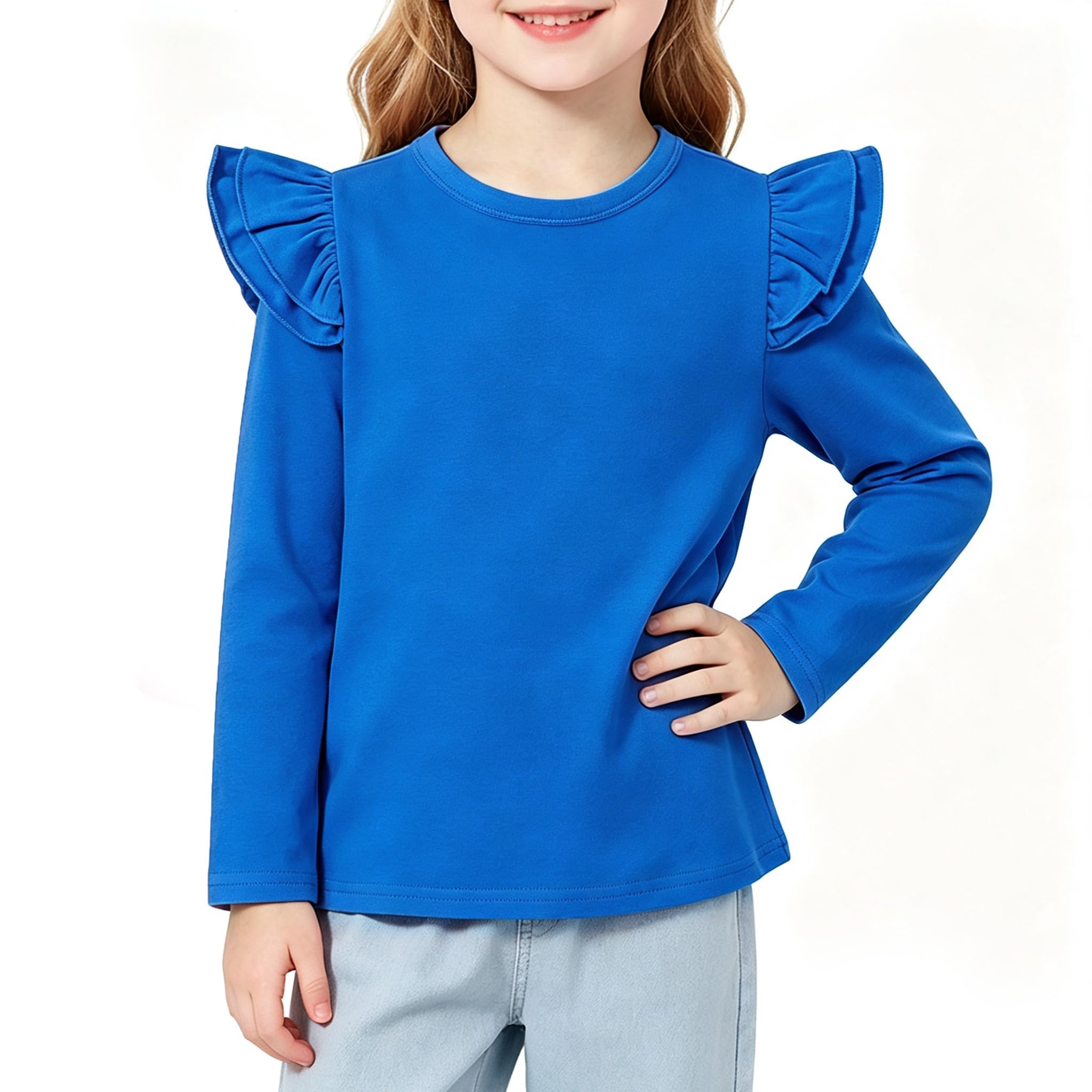 Magic Park 1-14Y Toddler Girl Cotton T Shirt Kids Ruffle Tee Top