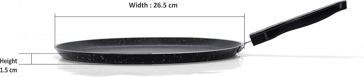 Sumeet Aluminium NonStick Sparkle Induction Dosa Tawa 26.5cm Dia (Black)