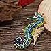 NOIAFZY 2Pcs Elegant Shiny Rhinestone Seahorse Brooch Retro Sparkling Sea Animal Casual Brooch Pins for Fashion Clothing Accessories